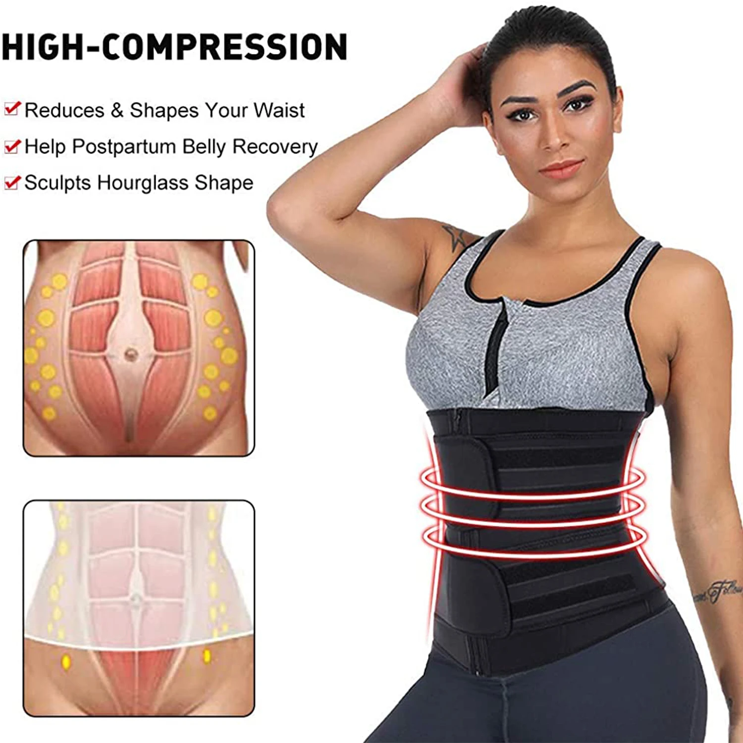 Neopren Waist Trainer Workout  - Sweat Waist Trainer Belt Neoprene recension och pris